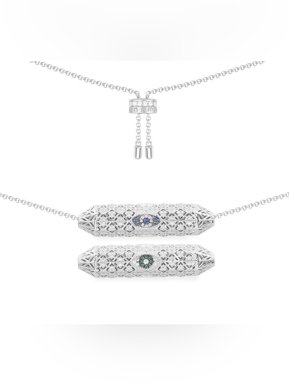 amp Evil Eye Spinner Necklace